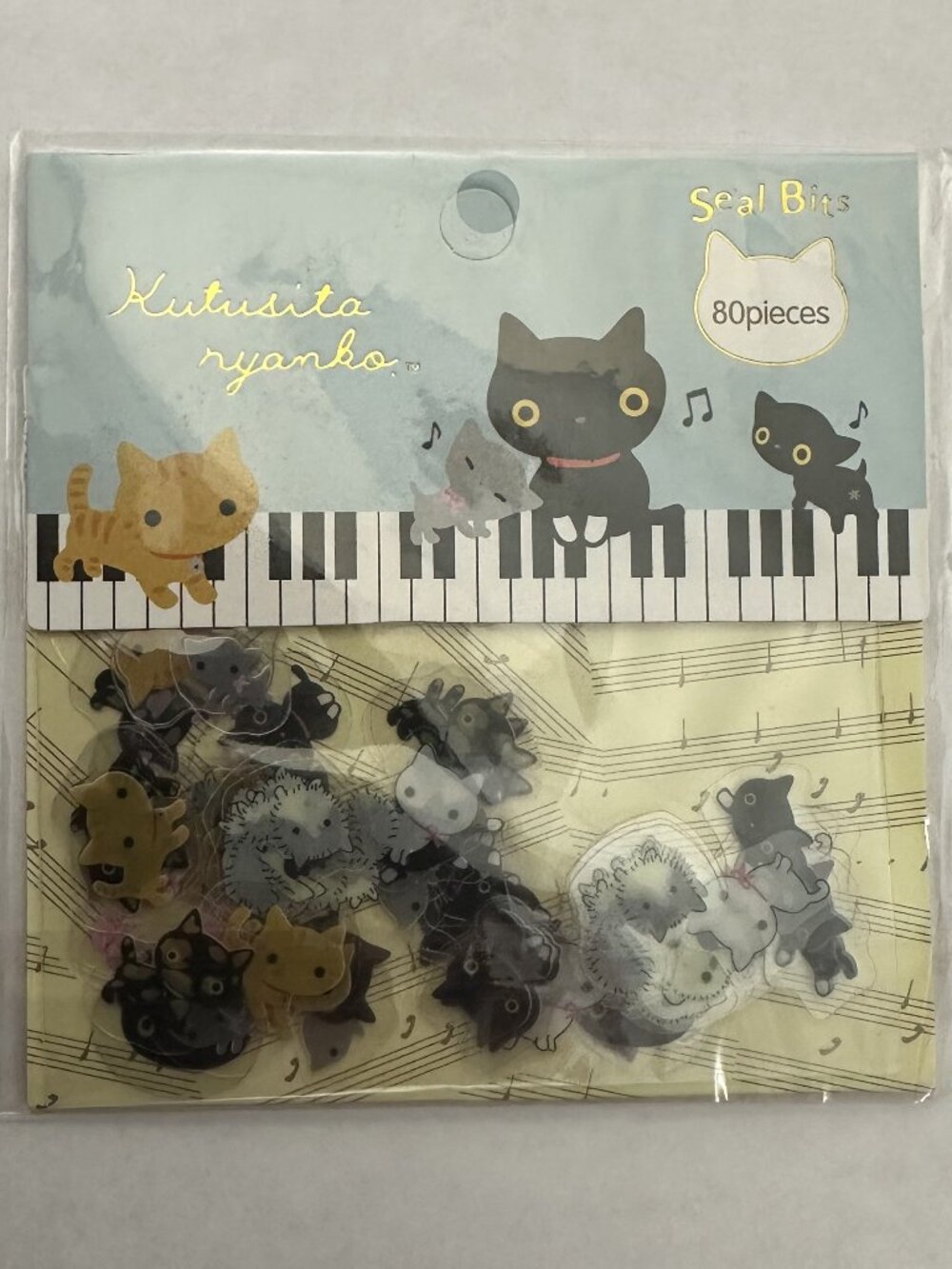 3 For $25 - San-X Japan Kutusita Nyanko "Cat Concert" Flake Stickers